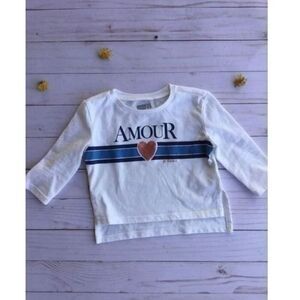 Crazy 8 baby girl 6-12 month Je t'aime French top i love you France long sleeve